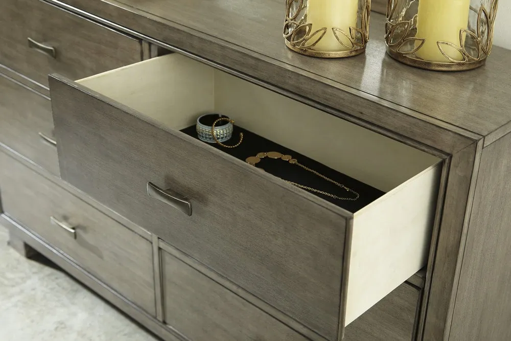 Arnett Gray Wood 6-Drawer Dresser
