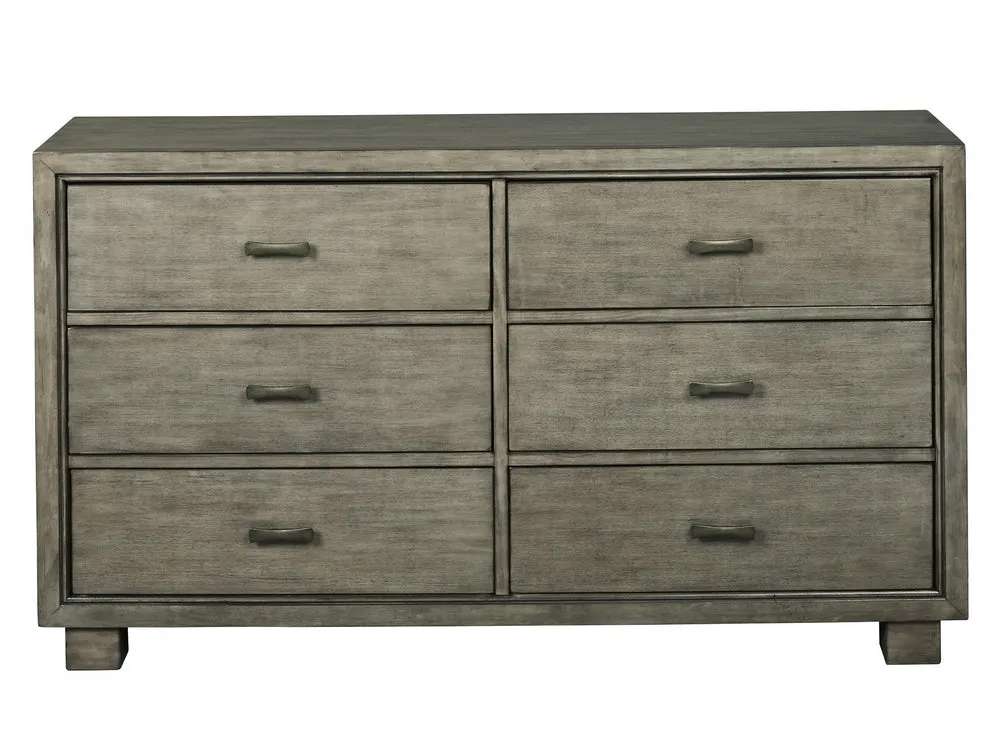 Arnett Gray Wood 6-Drawer Dresser