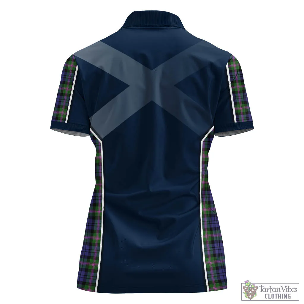 Baird Modern Tartan Women's Polo Shirt with Family Crest and Scottish Thistle Vibes Sport Style