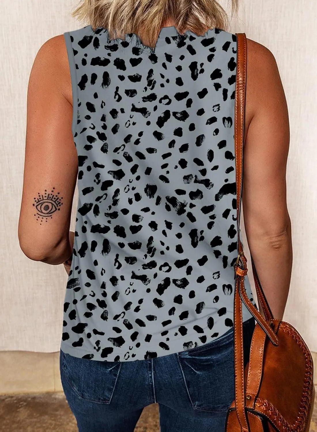 Biucly Womens Summer Crewneck Tank Top Casual Loose Sleeveless Tops Shirts