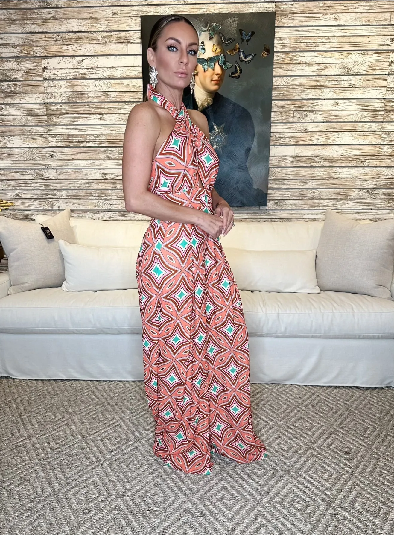 Bryony abstract Printed Woven Jumpsuit
