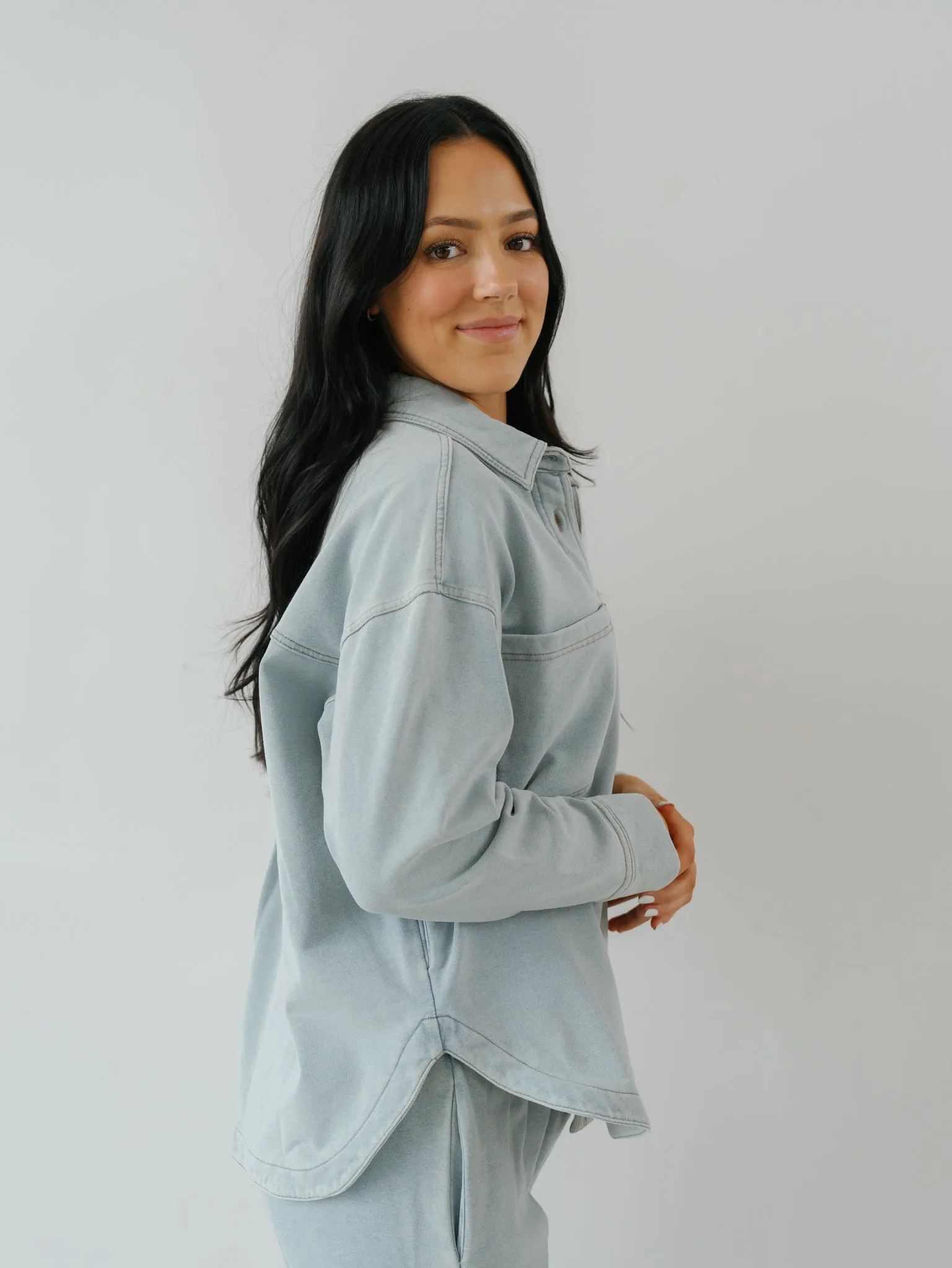 Cairo Calm Shacket - Denim Blue - FINAL SALE