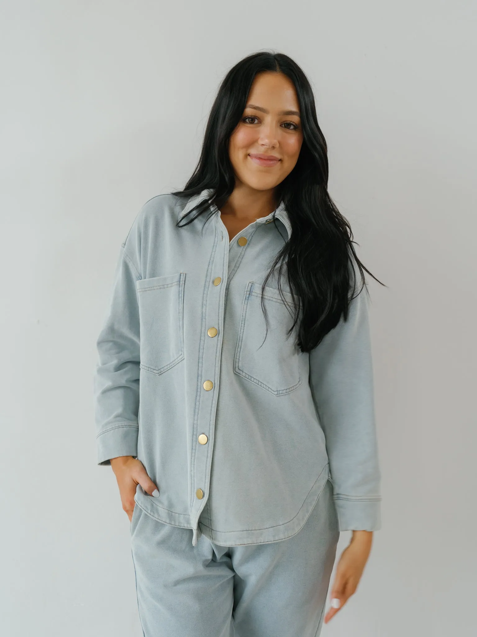 Cairo Calm Shacket - Denim Blue - FINAL SALE