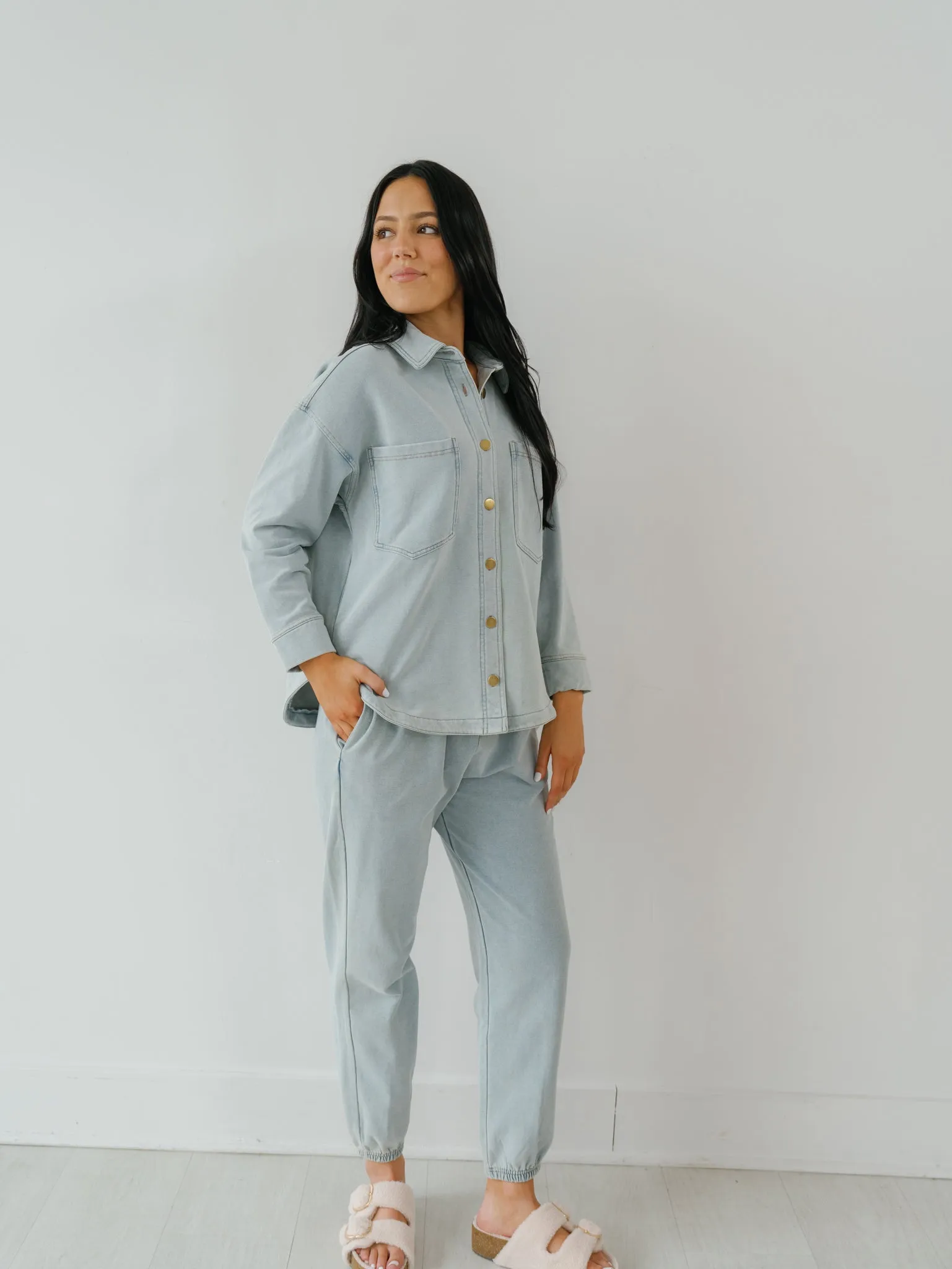 Cairo Calm Shacket - Denim Blue - FINAL SALE