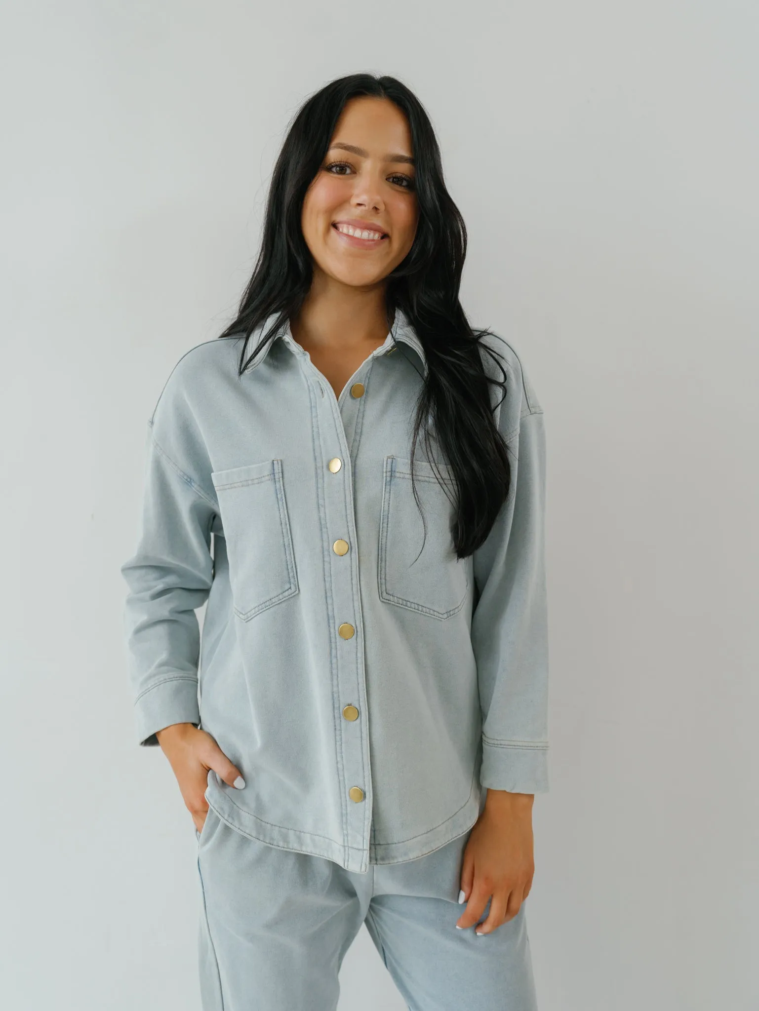 Cairo Calm Shacket - Denim Blue - FINAL SALE
