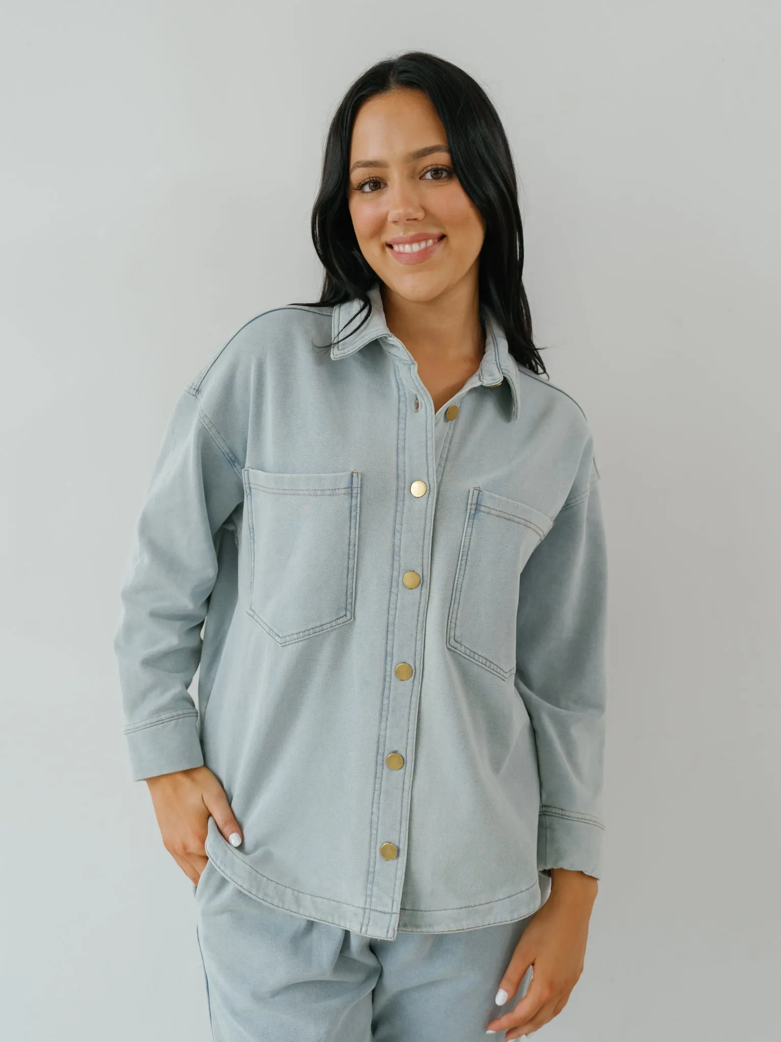 Cairo Calm Shacket - Denim Blue - FINAL SALE