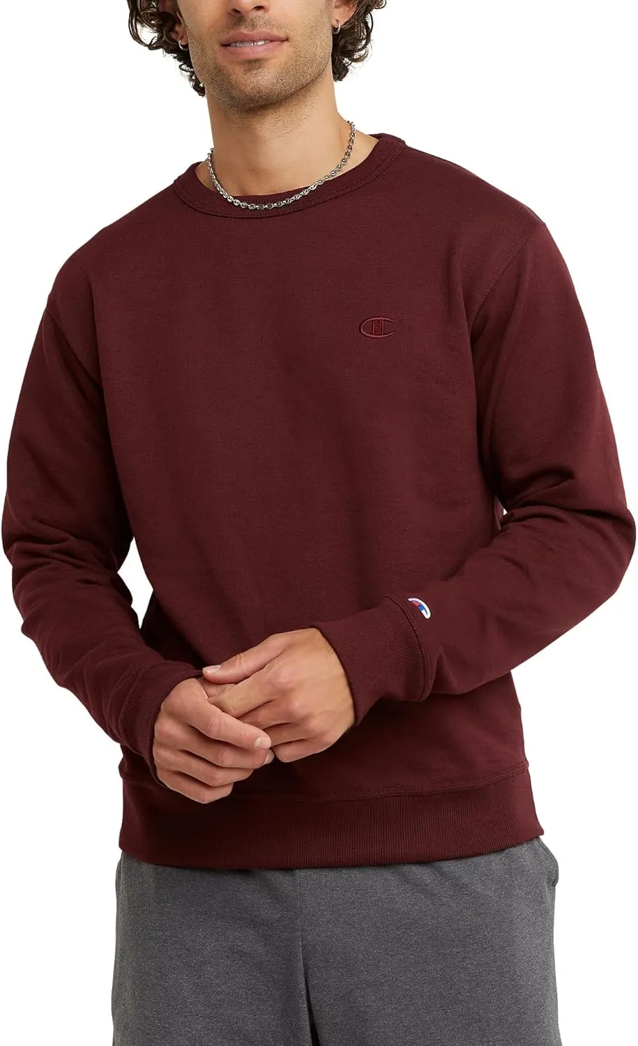 Champion Men's Crewneck, Powerblend Fleece Sweatshirt, Crewneck Sweatshirts (Reg. Or Big & Tall)