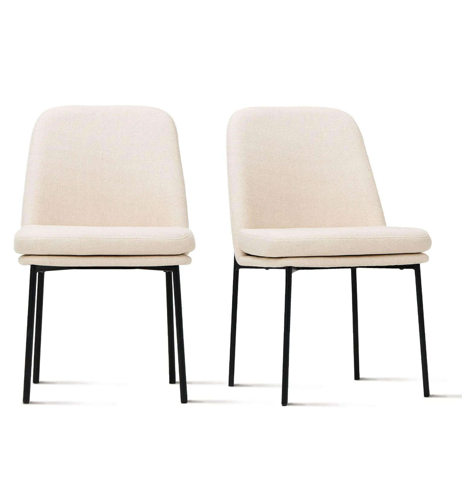 COLAMY Modern Curved Back Dining Chairs with Metal Legs Model.5131