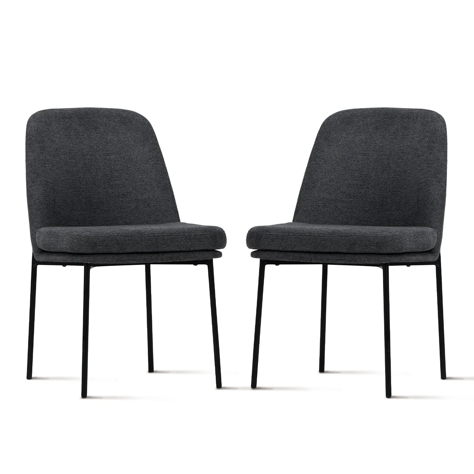 COLAMY Modern Curved Back Dining Chairs with Metal Legs Model.5131