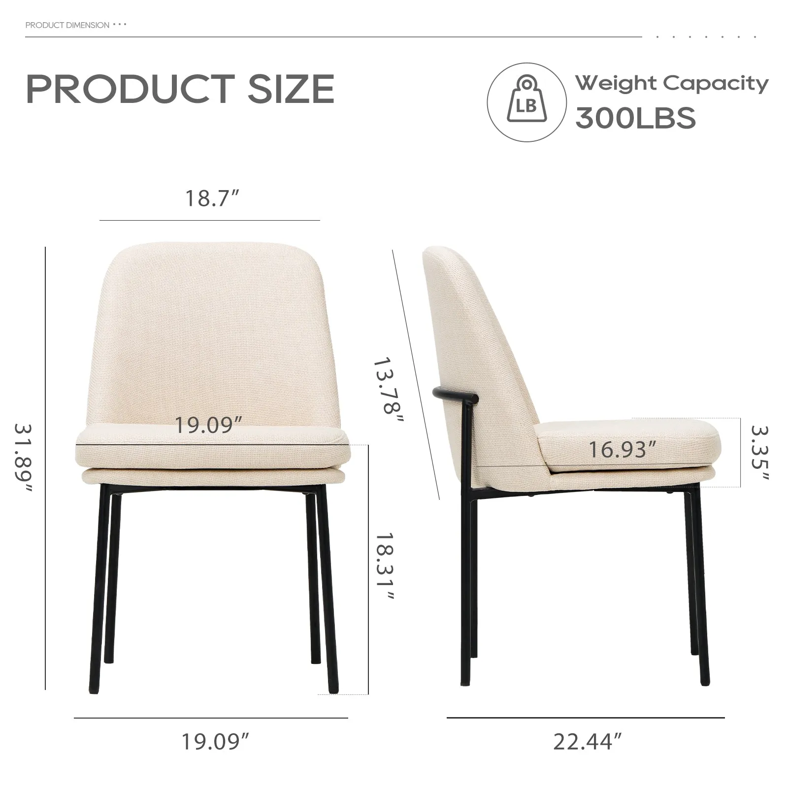 COLAMY Modern Curved Back Dining Chairs with Metal Legs Model.5131
