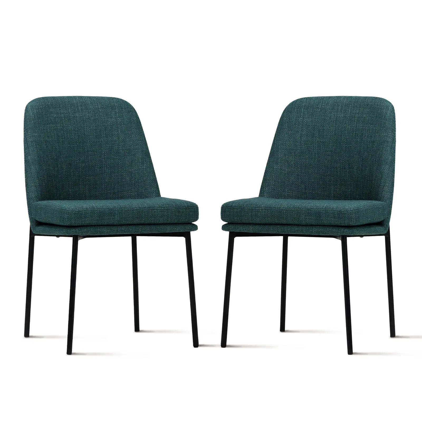 COLAMY Modern Curved Back Dining Chairs with Metal Legs Model.5131