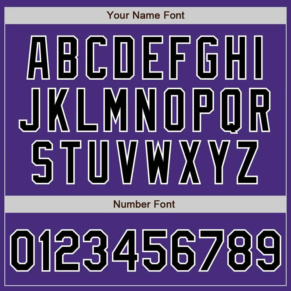 Custom Purple Black Silver-White Authentic Baseball Jersey