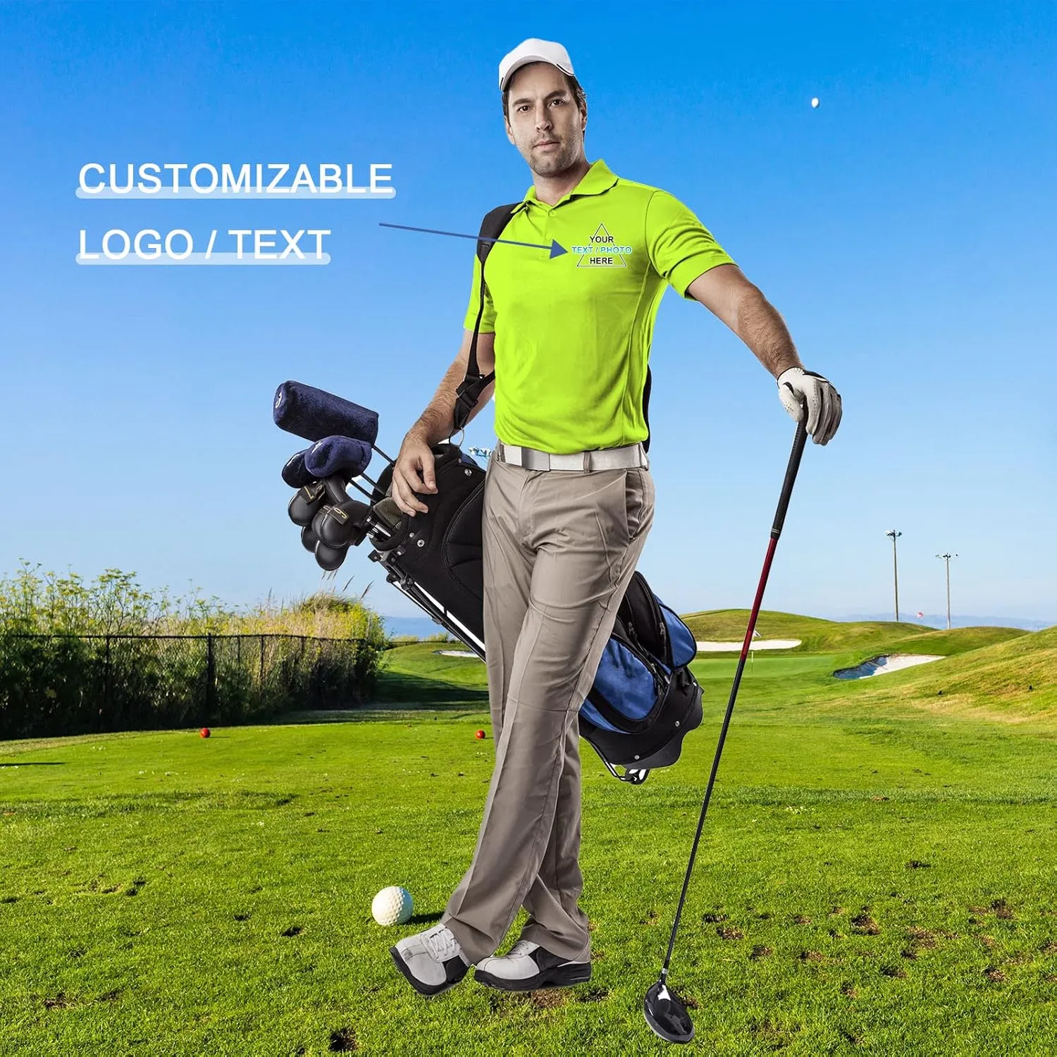 Custom T Shirt Polo for Men Design Your Own Personalized Customized Golf Tee Embroidered Text Photo Logo