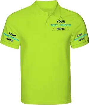 Custom T Shirt Polo for Men Design Your Own Personalized Customized Golf Tee Embroidered Text Photo Logo