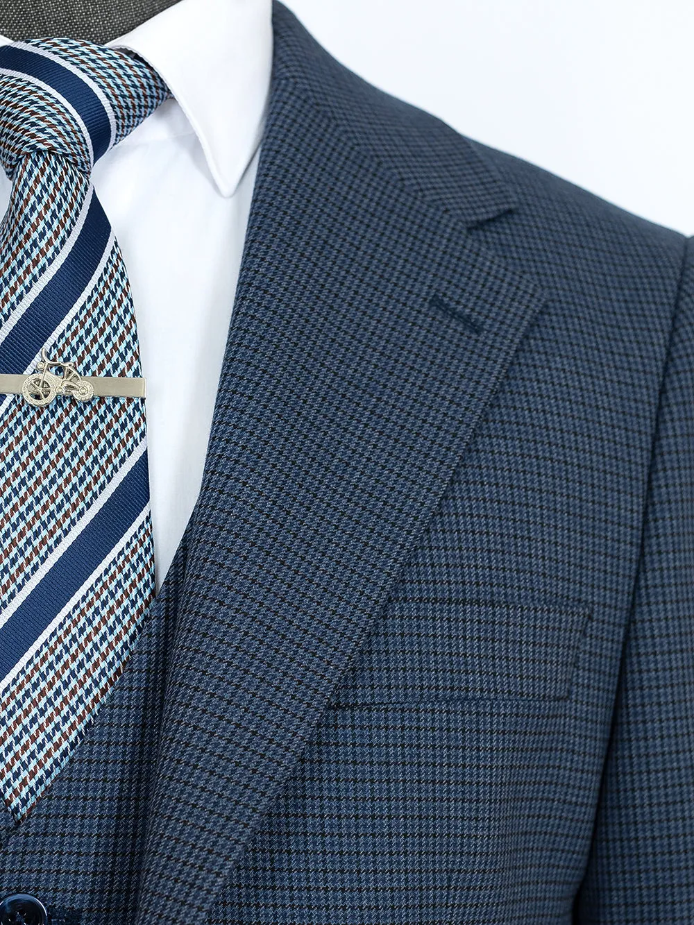 Dark Blue Three Piece Bespoke Men Suit Tailored