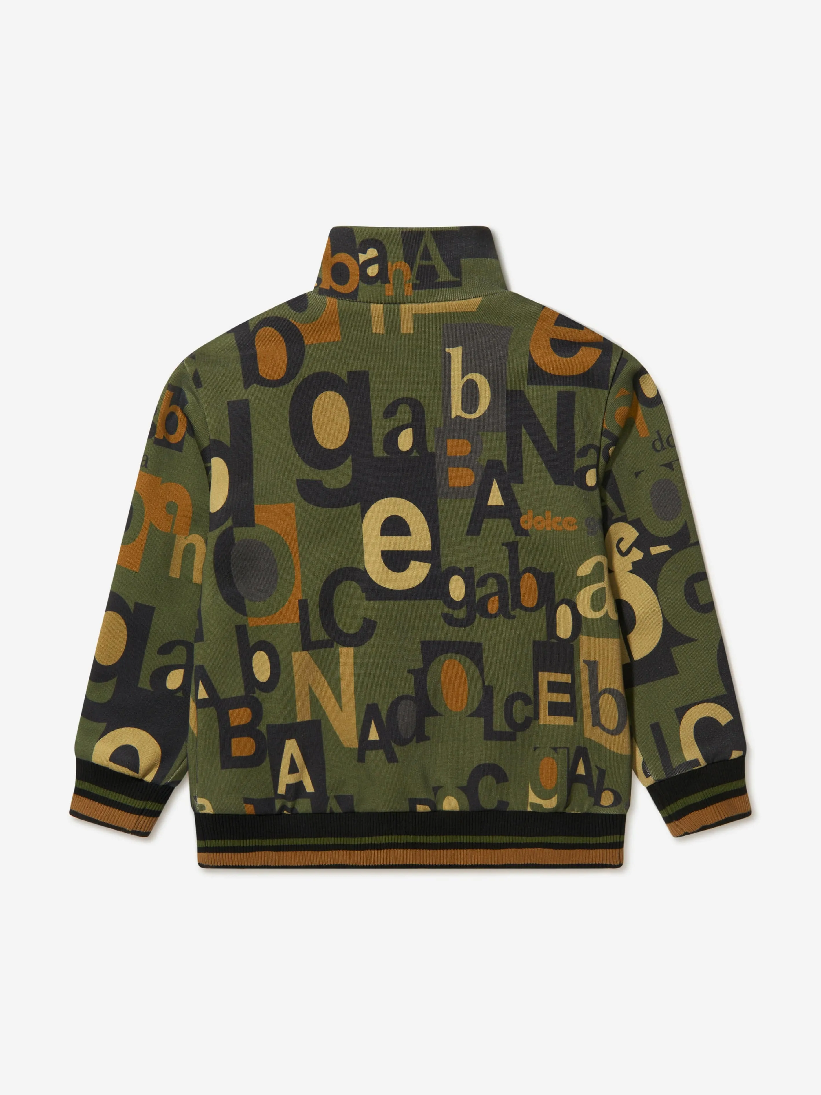 Dolce & Gabbana Boys Cotton Logo Print Zip Up Top
