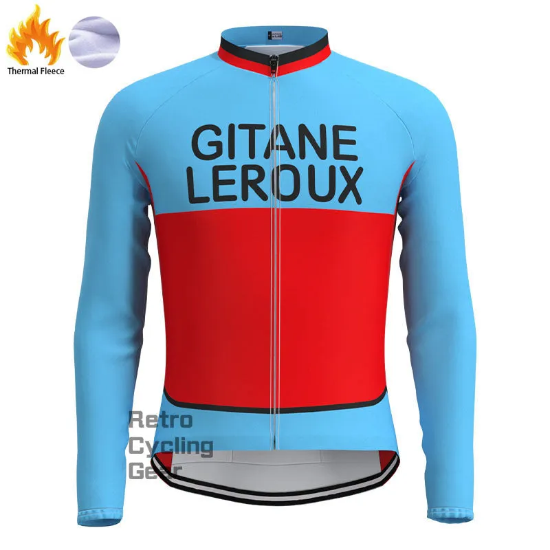 GITANE Blue-Red Fleece Retro Cycling Kits