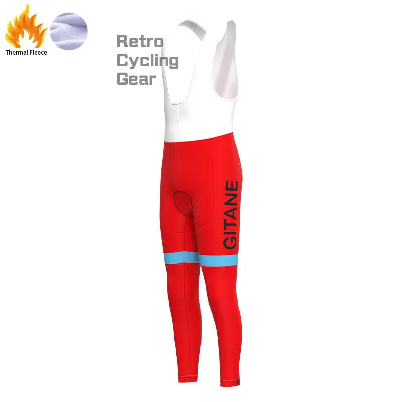 GITANE Blue-Red Fleece Retro Cycling Kits