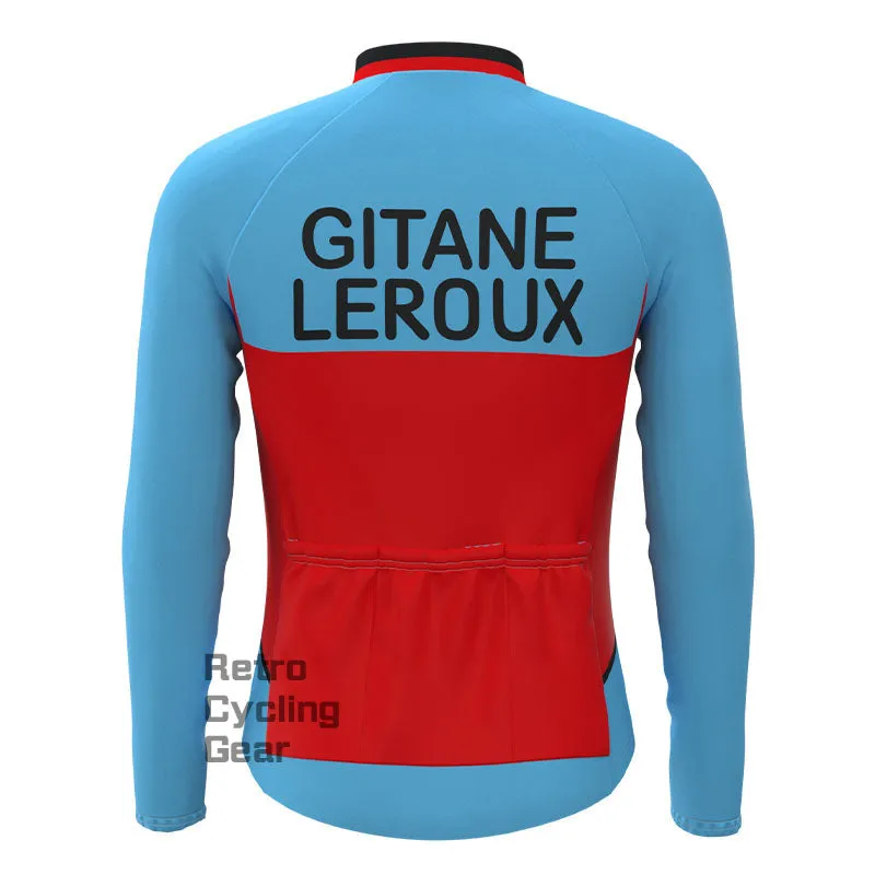 GITANE Blue-Red Fleece Retro Cycling Kits