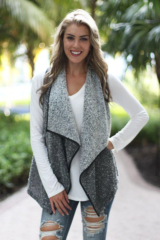Gray Asymmetrical Vest