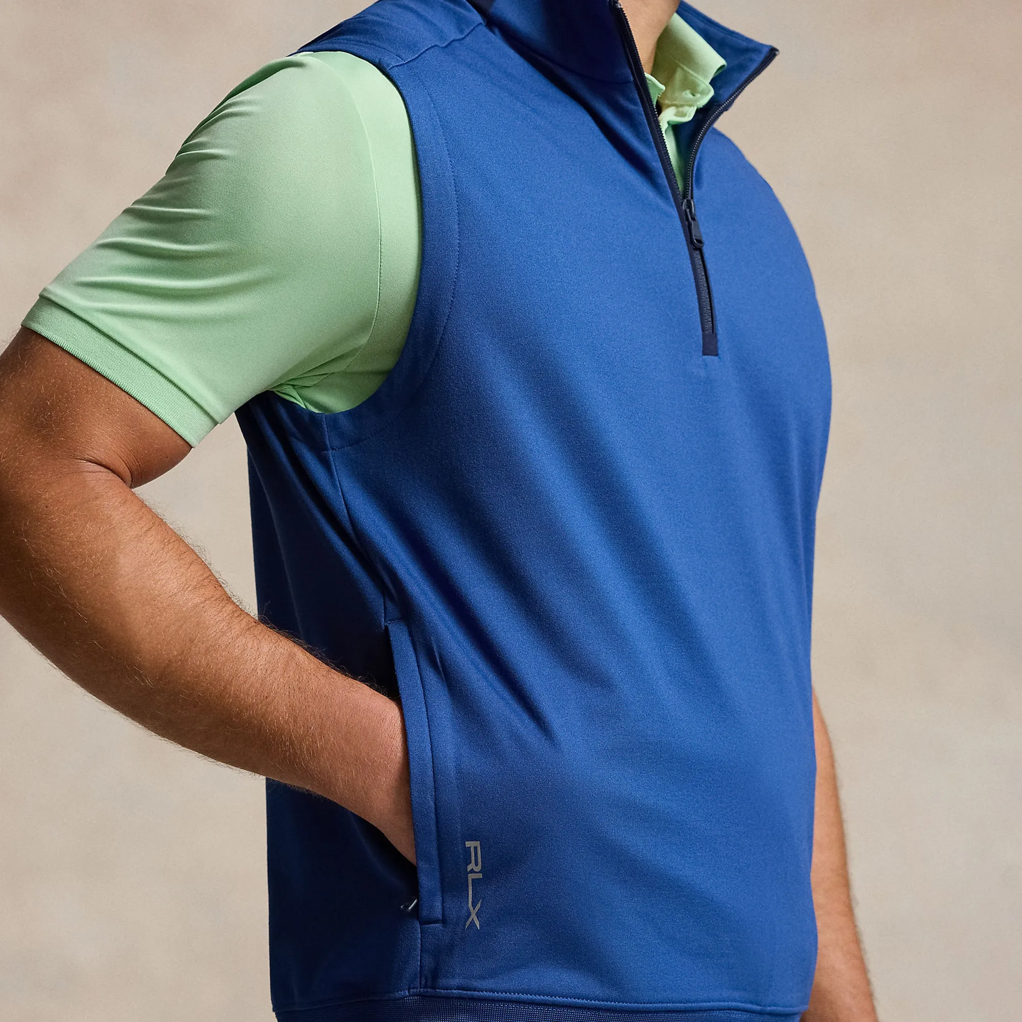Half Zip Luxury Jersey Sleeveless Vest