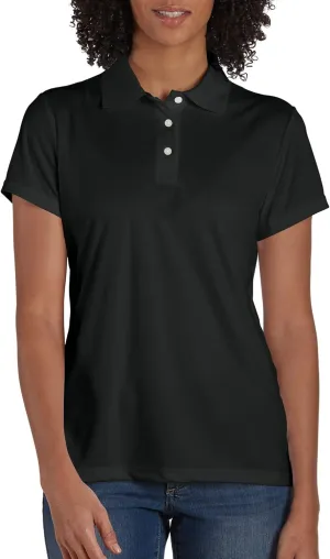 Hanes womens Sport Cool Dri Performance Polo Shirt, Black, Medium US