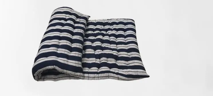 JY Soft Cotton Quilt Mattress Foldable Movable Picnic Light Weight Filled Single Firm Quilt | Gadda (1 Sleeping Capacity, 3 x 6 ft or 72 x 34 x 2 Inches) (Blue-White Mattress)