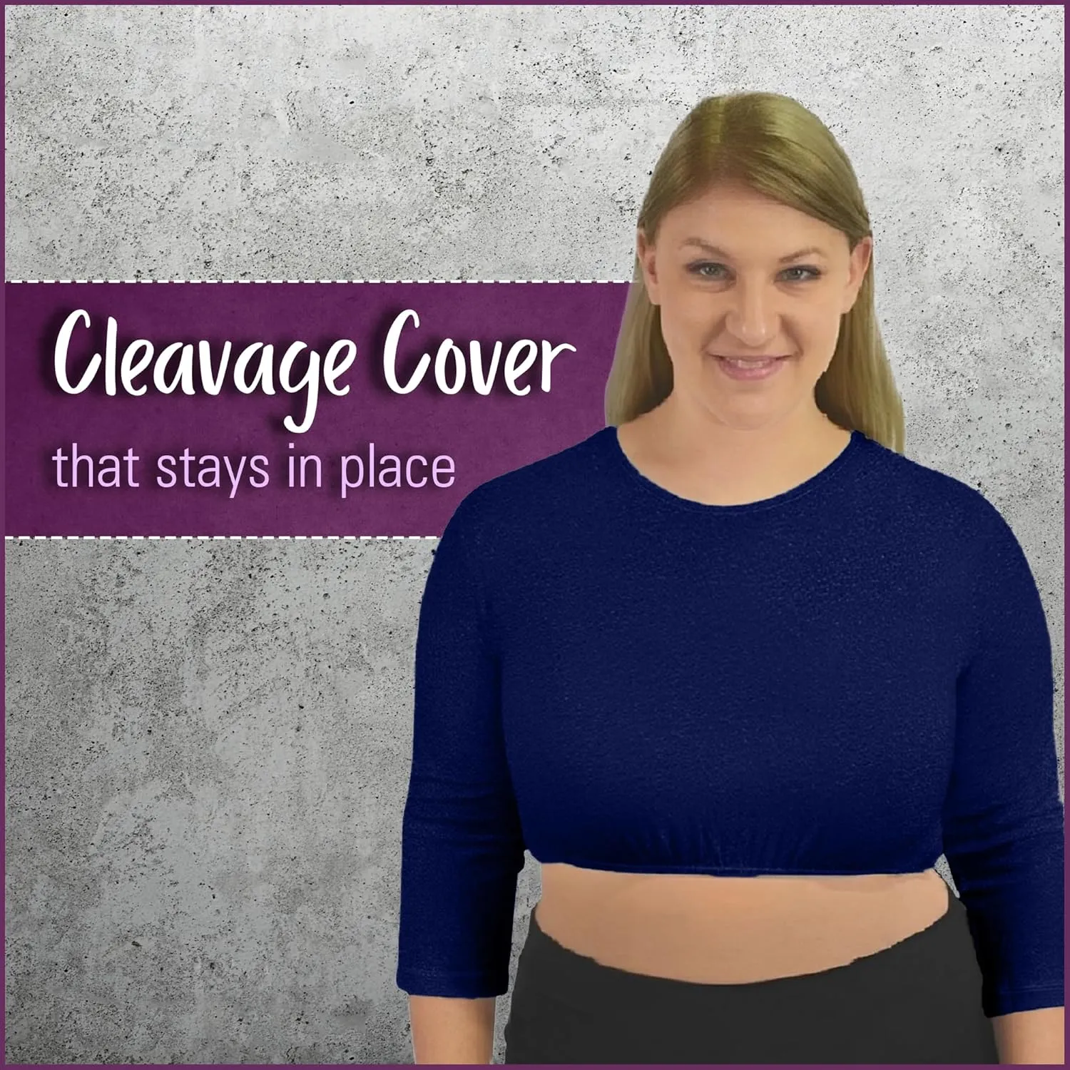 Kosher Casual Women's Modest High Neck Cropped Layering Shell - Viscose Spandex 3-4 Sleeve Base Pullover Top