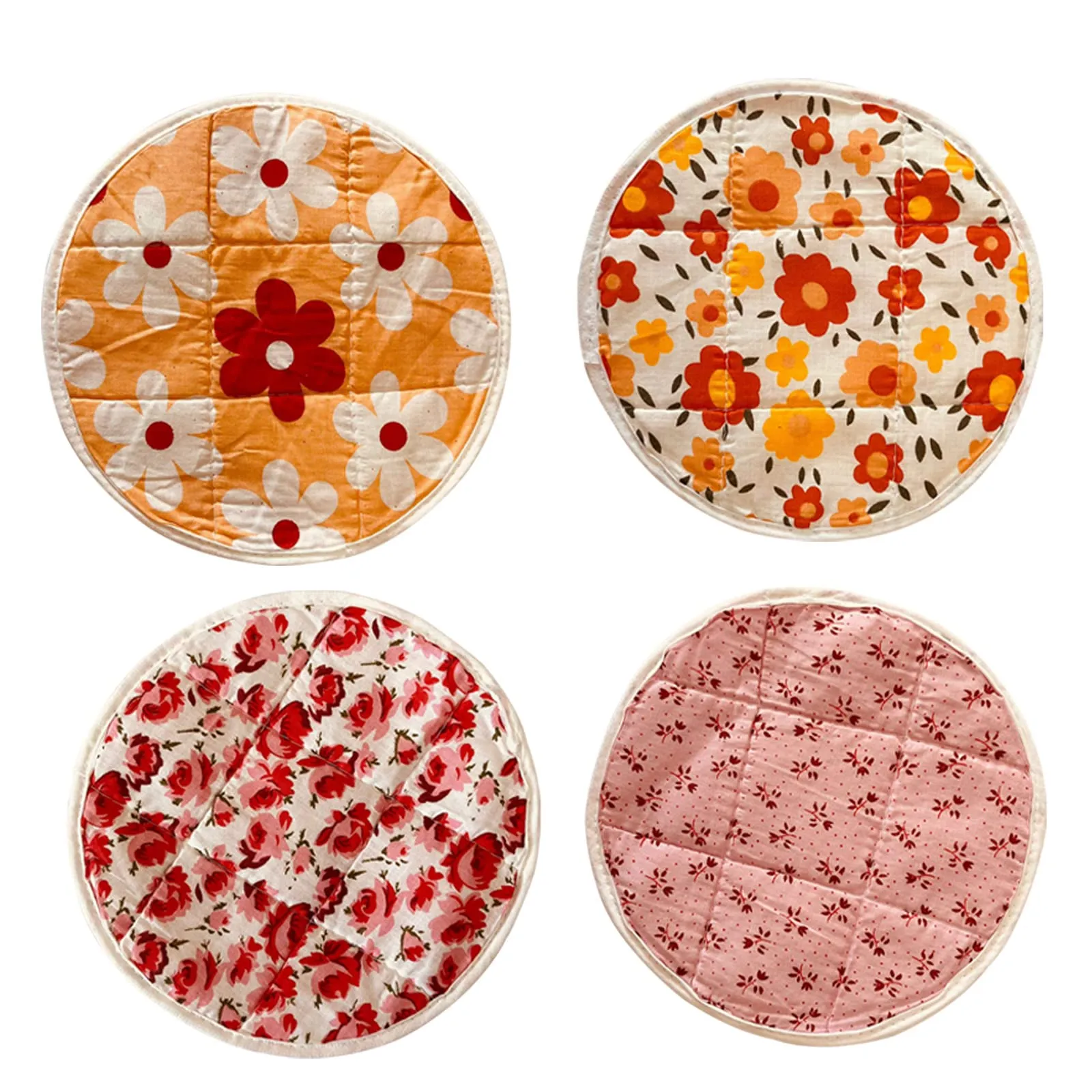 Kuber Industries Cotton 4 Pieces Roti Cover/Chapati Cover/Roti Rumals (Red & Purple) 2 Piece Top & 2 Piece Bottom-CTKTC032571