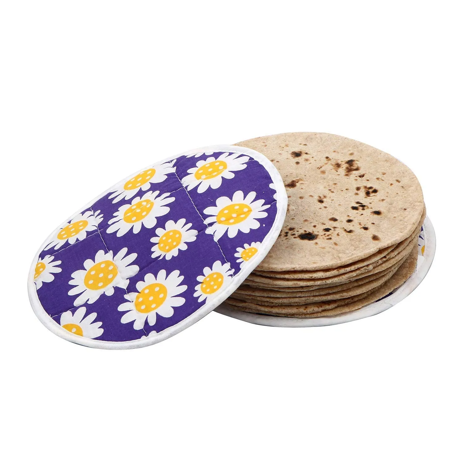 Kuber Industries Cotton 4 Pieces Roti Cover/Chapati Cover/Roti Rumals (Red & Purple) 2 Piece Top & 2 Piece Bottom-CTKTC032571