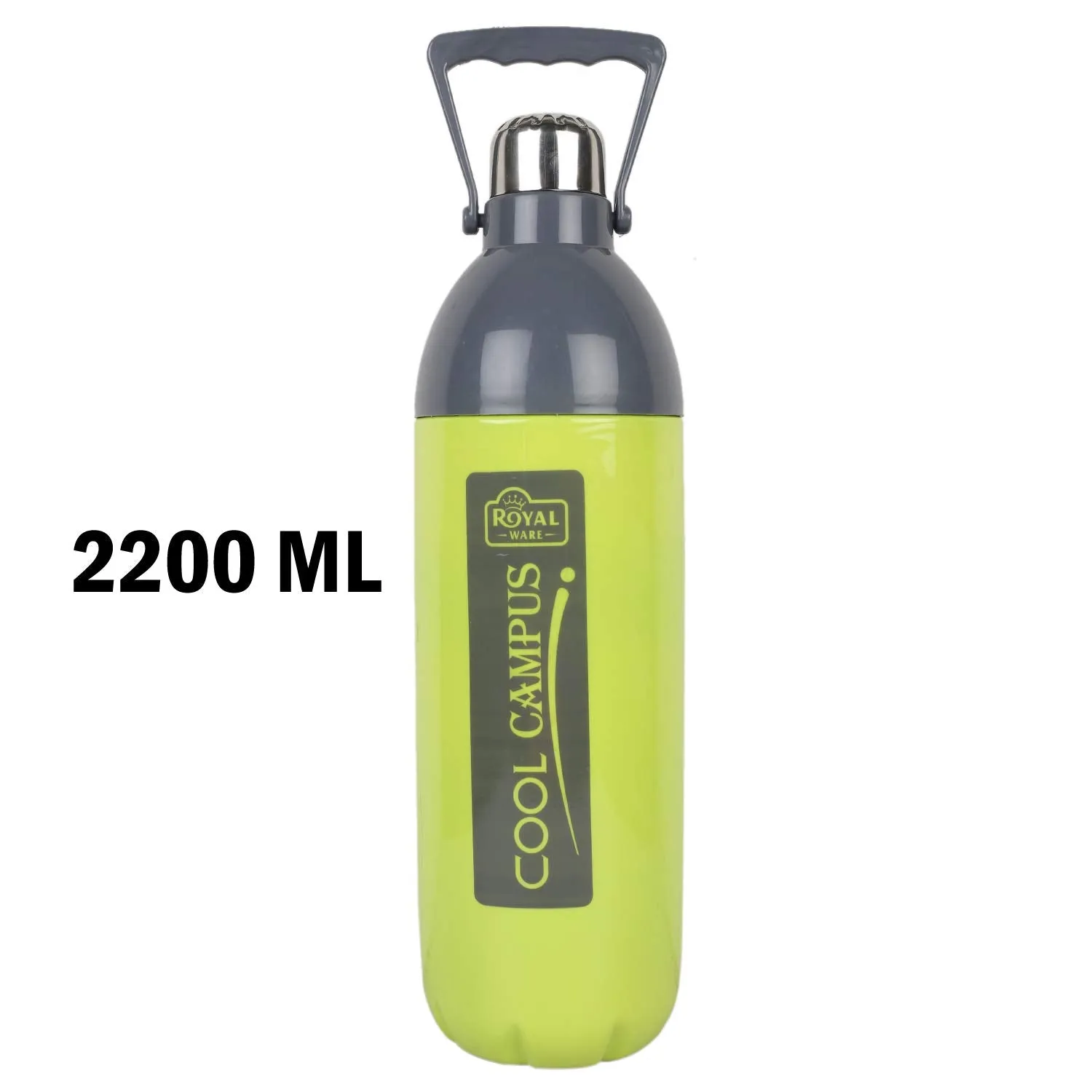 Kuber Industries Plastic Insulated Water Bottle with Handle 2200 ML (Green)
