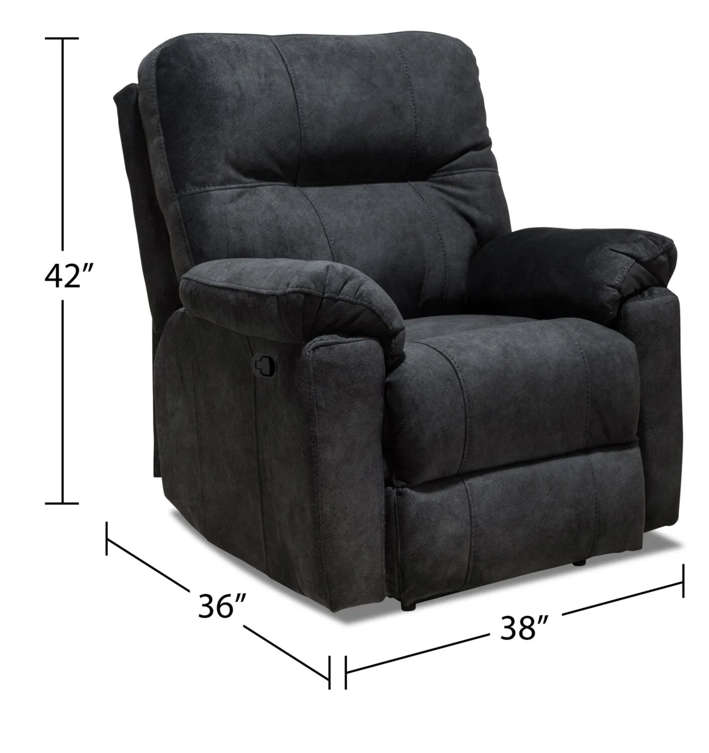 Muncey Polyester Recliner - Graphite
