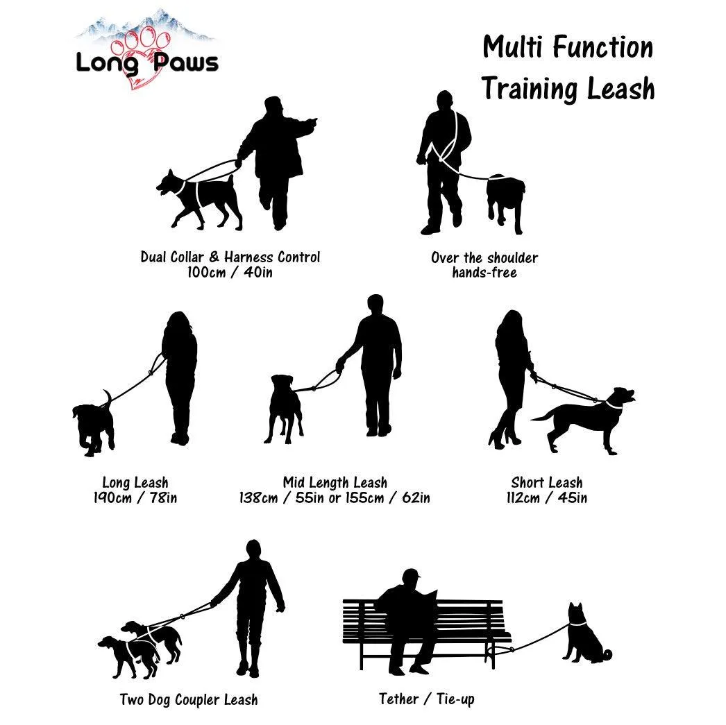 Neon Multi-Function Dog Training Lead Reflective | Hi Viz