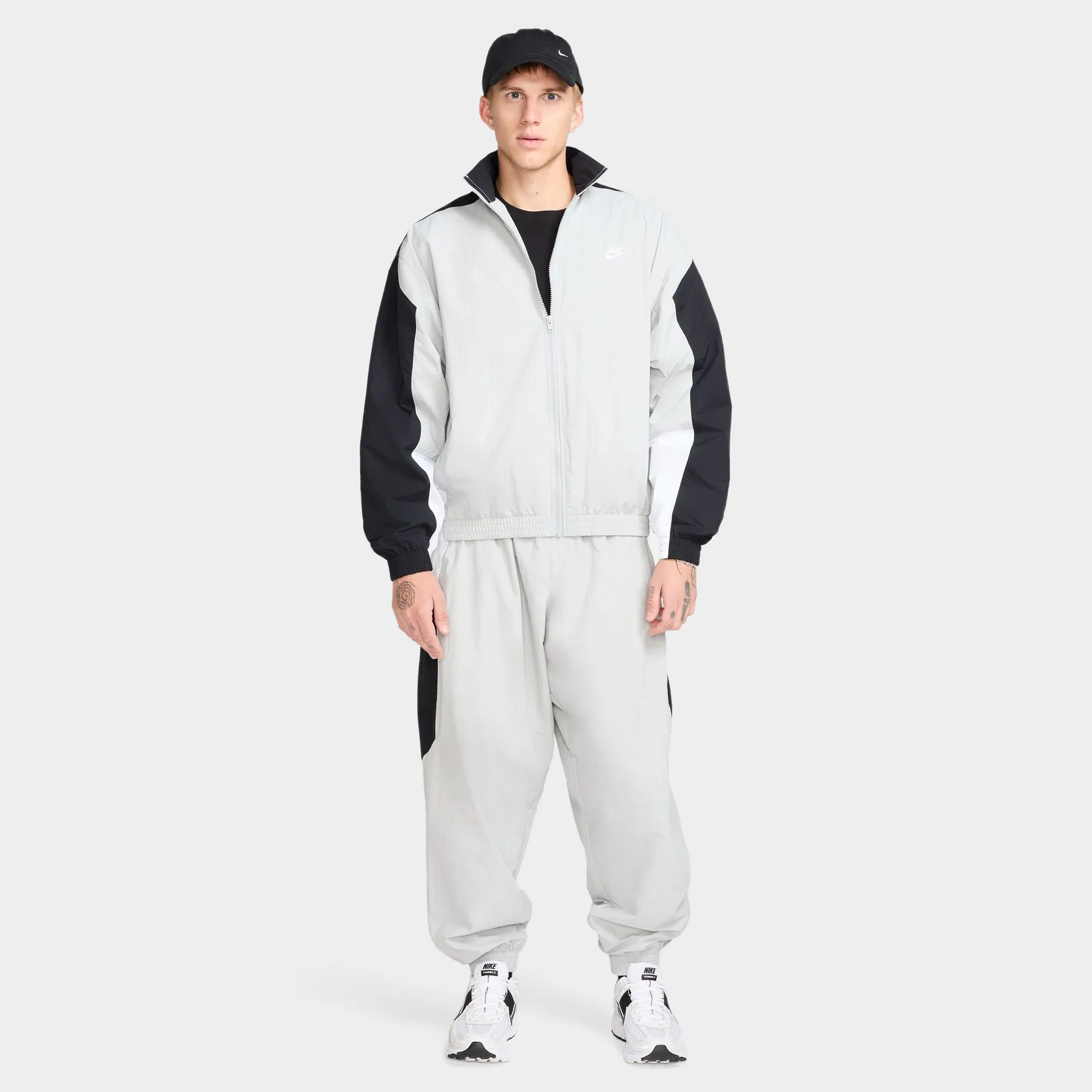Nike Club Woven Track Jacket OS Lt Smoke Grey / Black - White