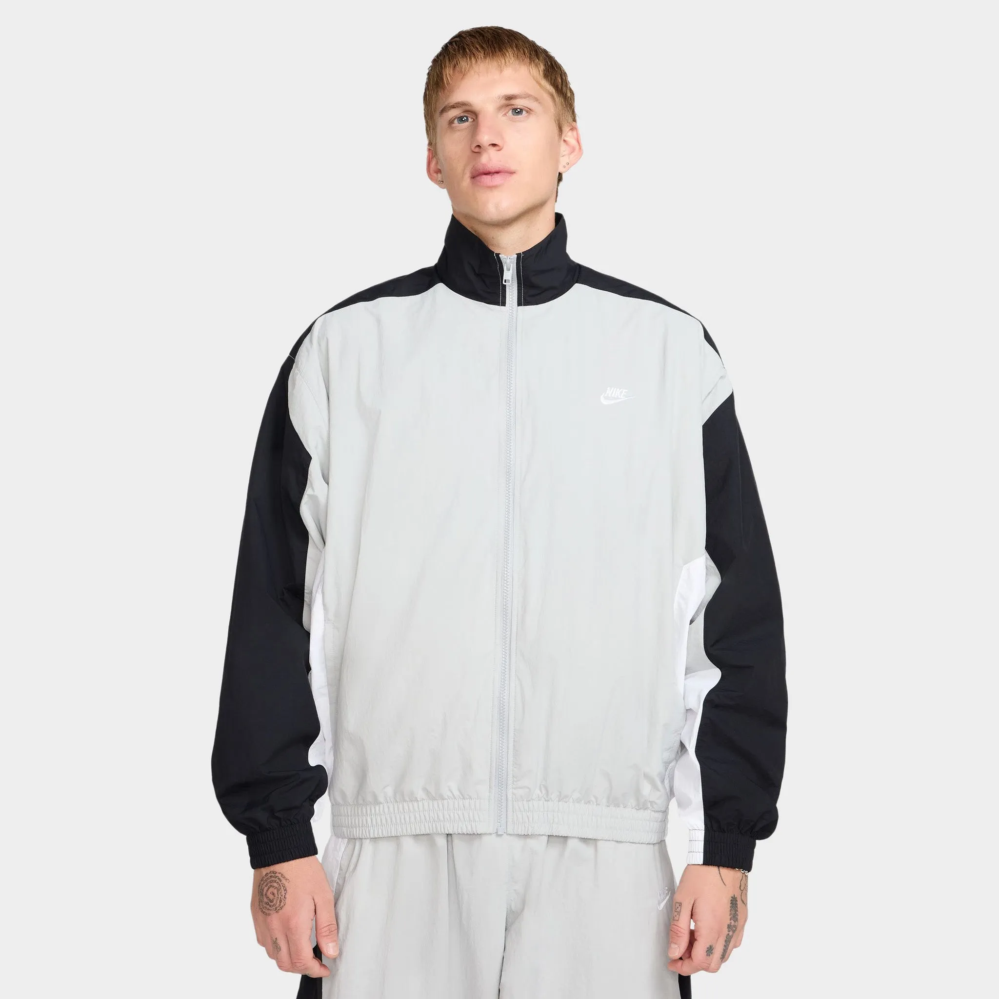 Nike Club Woven Track Jacket OS Lt Smoke Grey / Black - White