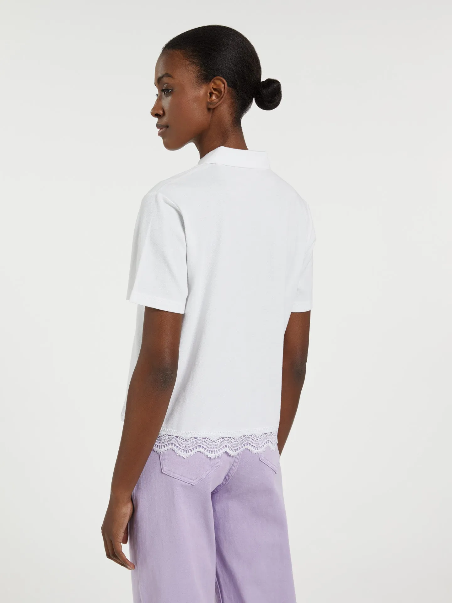 Polo With Lace Detail