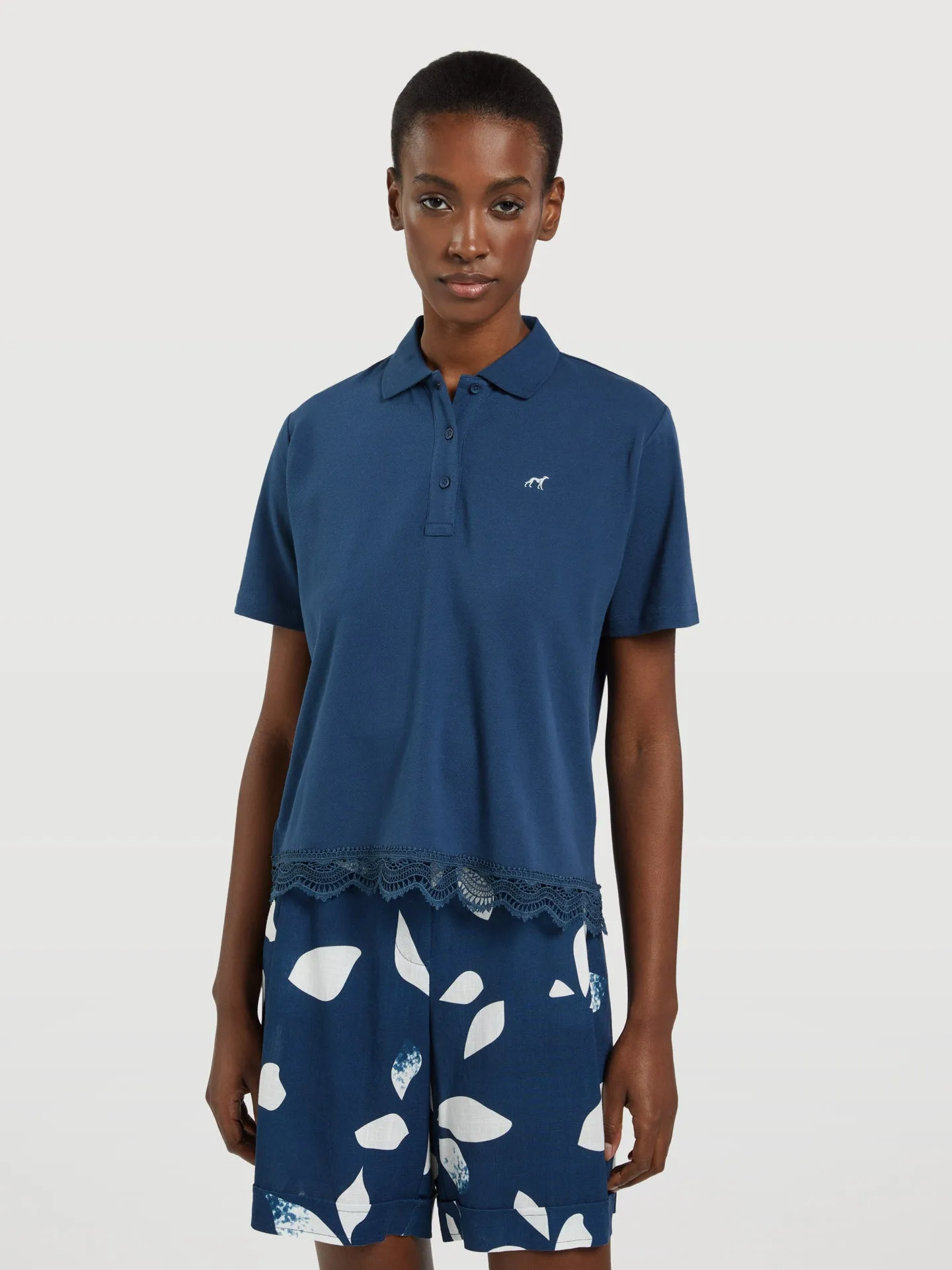 Polo With Lace Detail