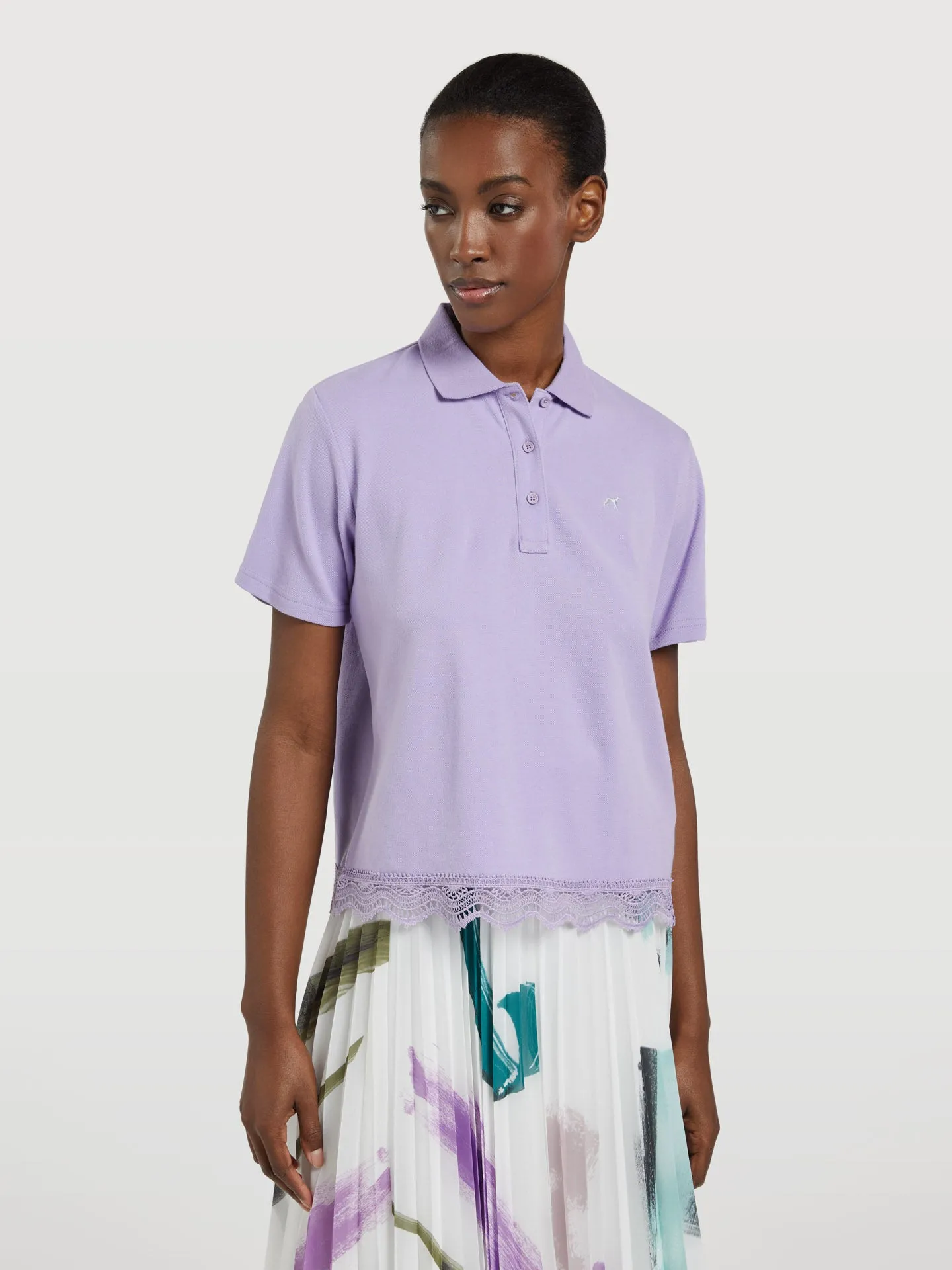 Polo With Lace Detail