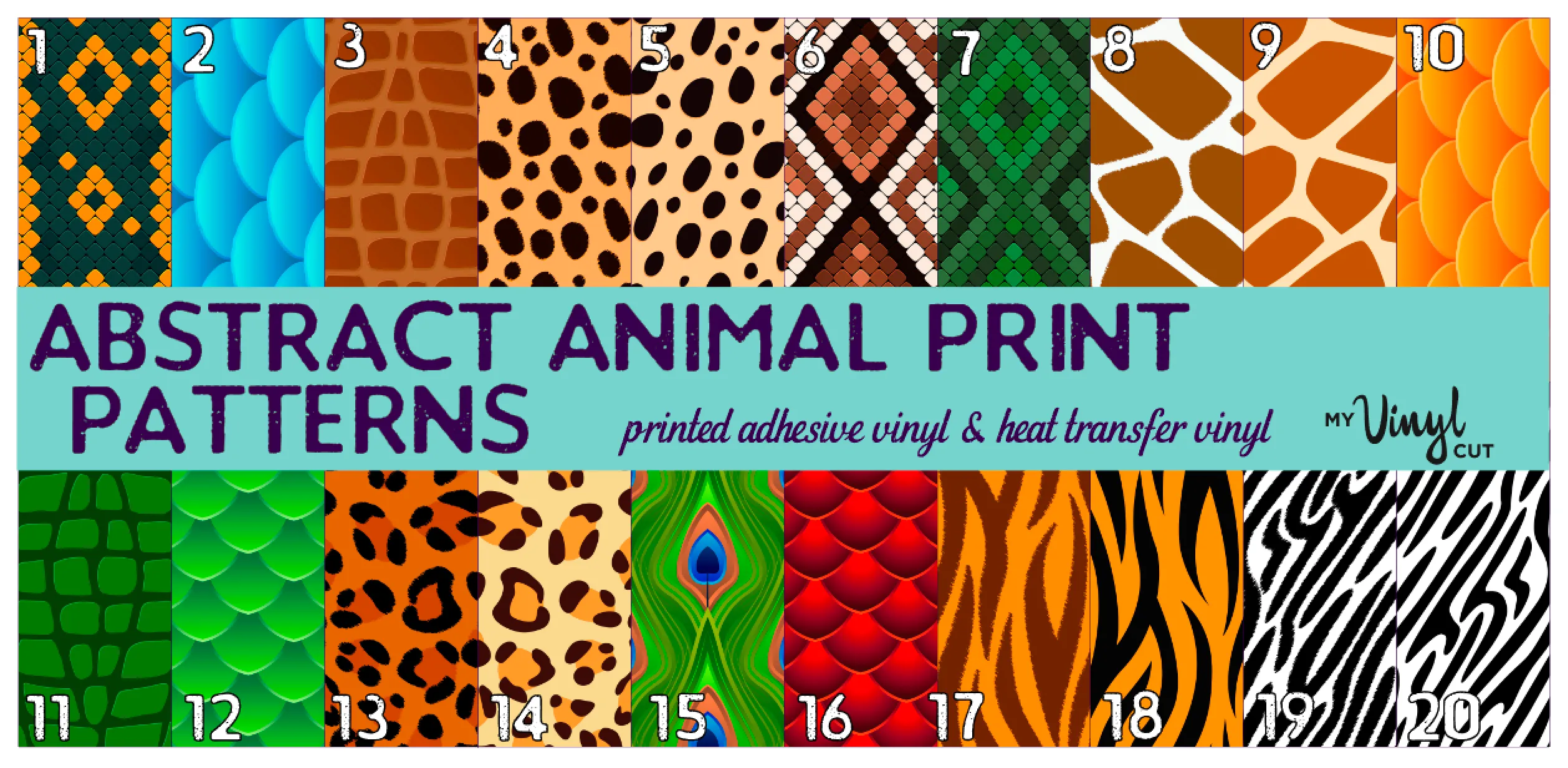 Printed Adhesive Vinyl ABSTRACT ANIMAL Print