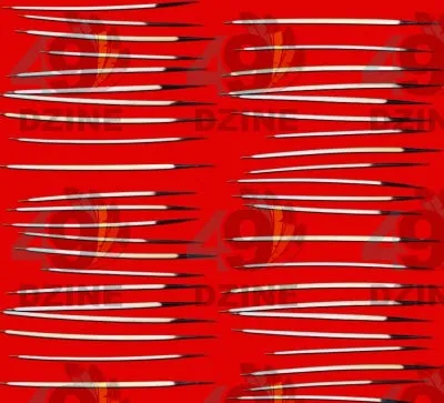 Quills Dancing Red Satin