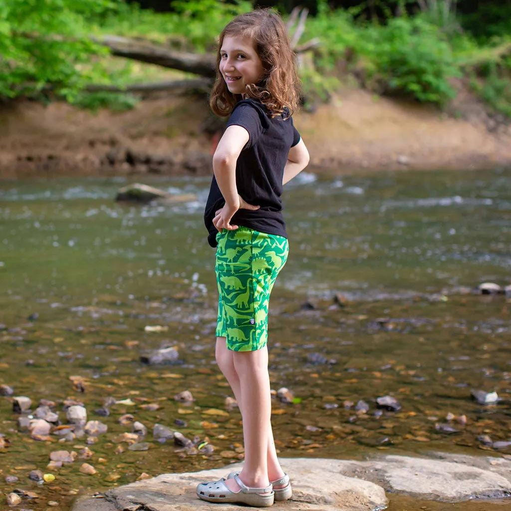 "Land Before Lime" Dinosaurs Shorts With Pockets