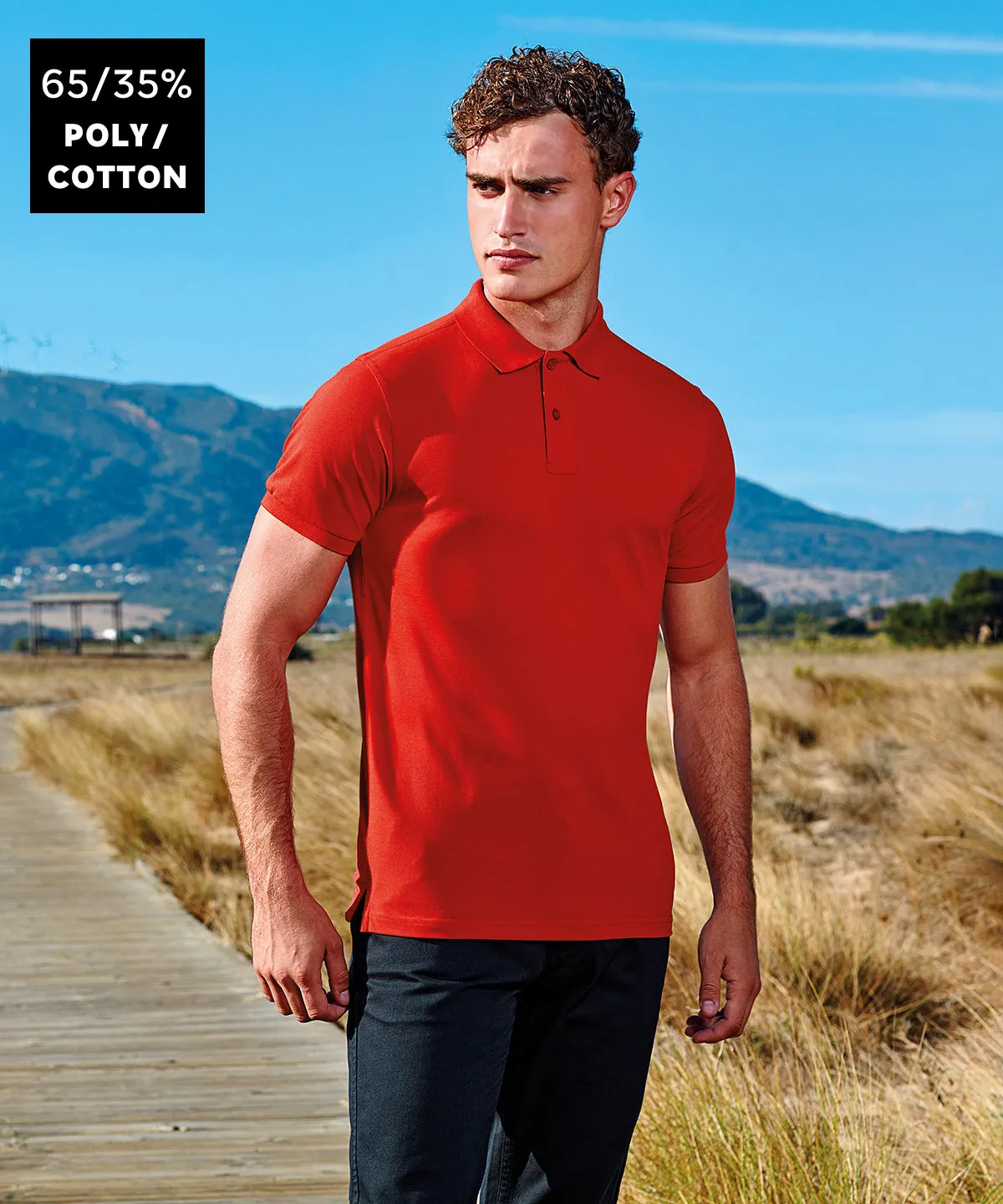 Red* - Men’s polycotton blend polo