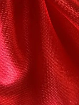 Red Polyester Satin - Ascot