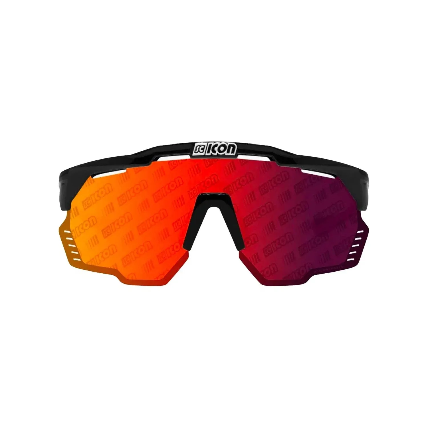 SCICON Aeroshade Kunken Monogram Eyewear - Black Gloss/Multimirror Red