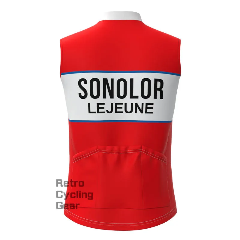 SONOLOR Red-White Fleece Retro Cycling Vest