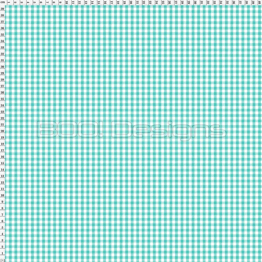 Spandex Gingham Teal Small