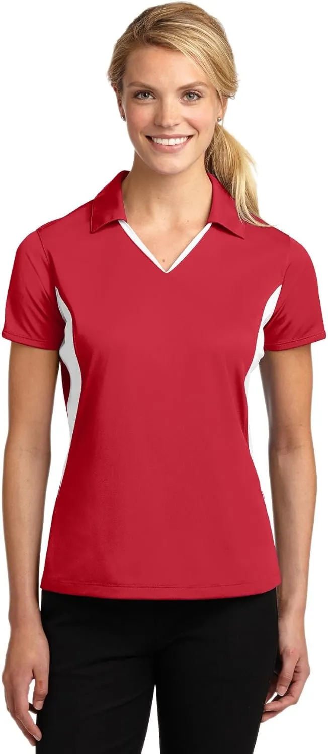 SPORT-TEK Women's Side Blocked Micropique Sport Wick Polo