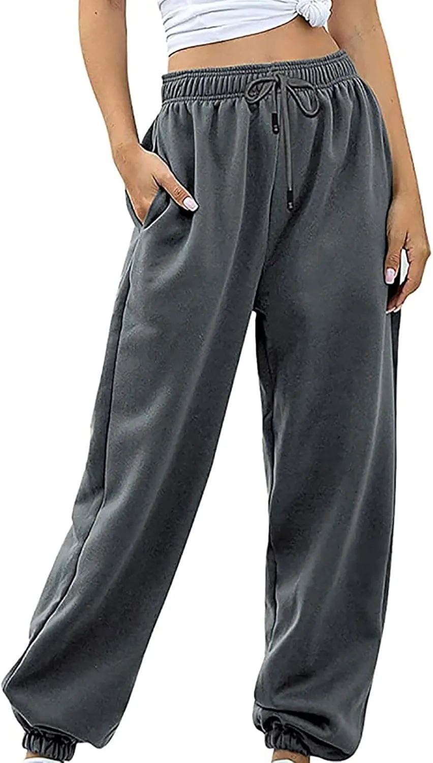 Sweatpants Women High Waist Cinch Bottom Athletic Joggers Casual Drawstring Sweat Pants Lounge Trousers with Pockets