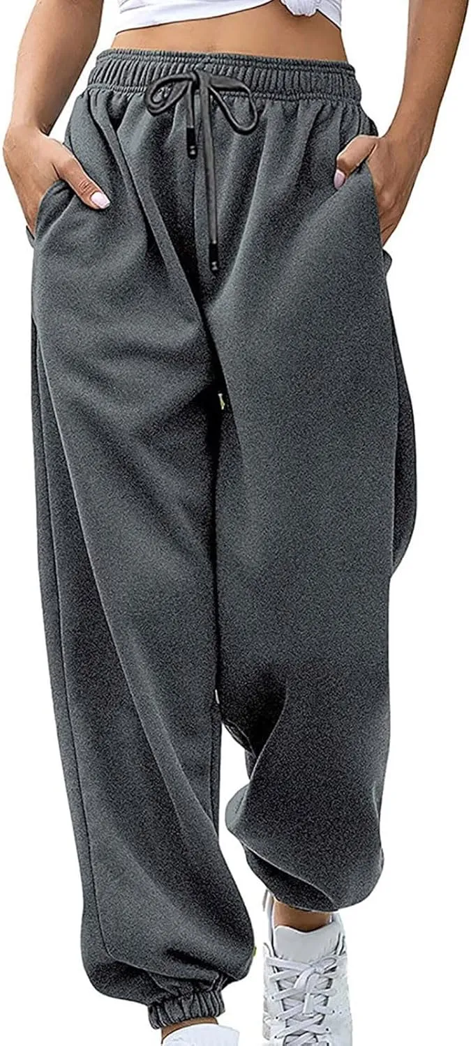 Sweatpants Women High Waist Cinch Bottom Athletic Joggers Casual Drawstring Sweat Pants Lounge Trousers with Pockets