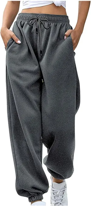 Sweatpants Women High Waist Cinch Bottom Athletic Joggers Casual Drawstring Sweat Pants Lounge Trousers with Pockets